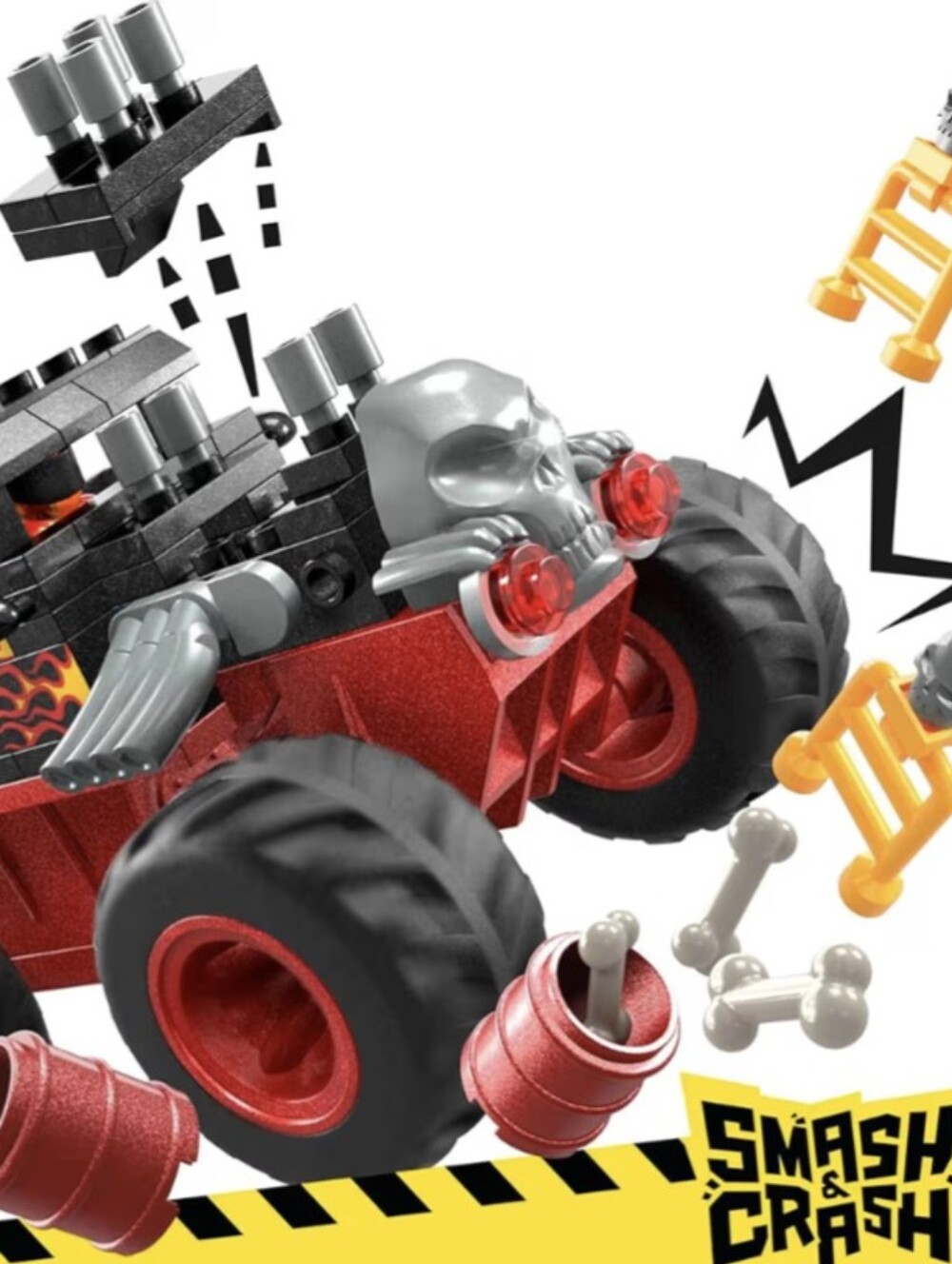 Mega Hot Wheels x Lego Monster Trucks Bone Shaker Crush Course Toy - Red & Black - Picture 8 of 8